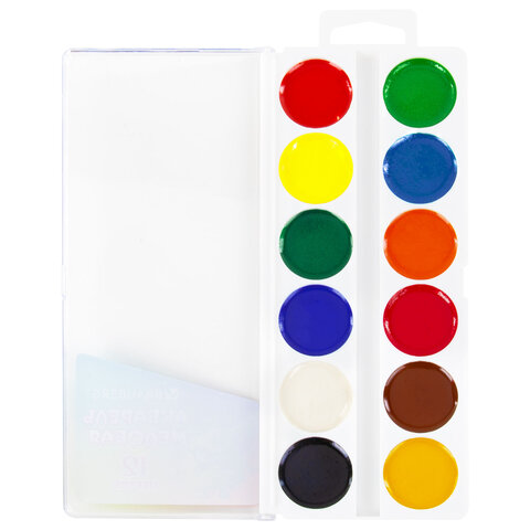 Краски акварельные BRAUBERG "МОНСТРИКИ", медовые, 12 цветов, круглые Краски акварельные BRAUBERG "МОНСТРИКИ", медовые, 12 цветов, круглые