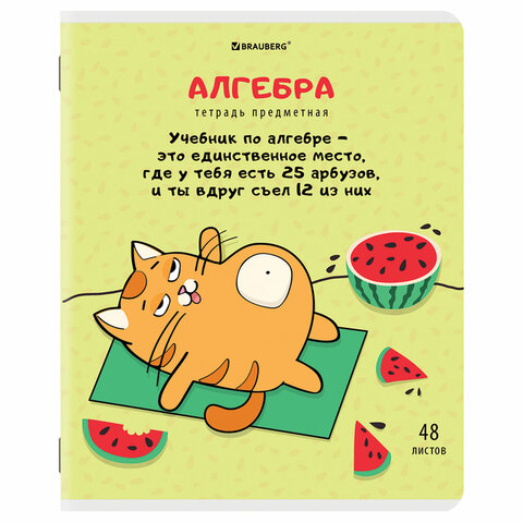 Тетрадь предметная "КОТ-ЭНТУЗИАСТ" 48 л., TWIN-лак, АЛГЕБРА, клетка, Тетрадь предметная "КОТ-ЭНТУЗИАСТ" 48 л., TWIN-лак, АЛГЕБРА, клетка,