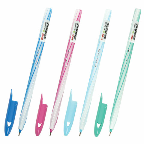 Ручка шариковая STAFF "CANDY PASTEL", синяя, игольчатый узел 0,6 мм,