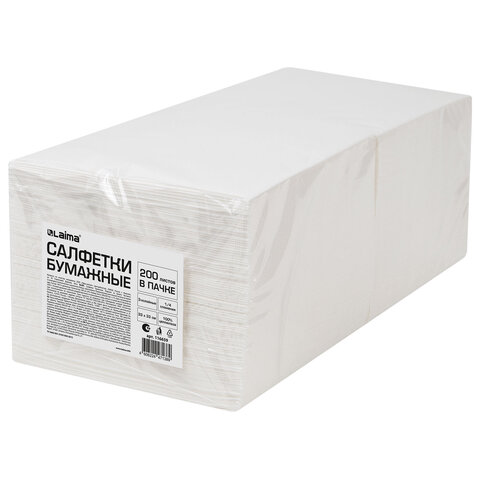 Салфетки бумажные 3-х слойные, 33x33 см, 200 штук в упаковке, 1/4 сложение, Салфетки бумажные 3-х слойные, 33x33 см, 200 штук в упаковке, 1/4 сложение,