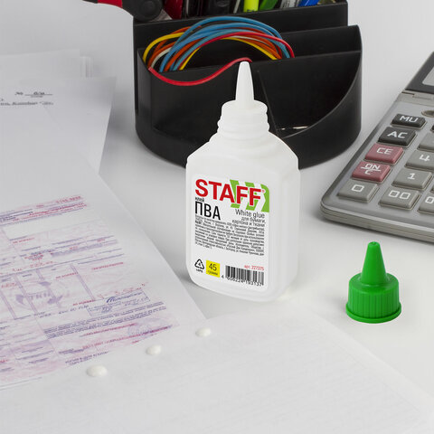 Клей ПВА с дозатором, 45 г, STAFF, 227375 Клей ПВА с дозатором, 45 г, STAFF, 227375
