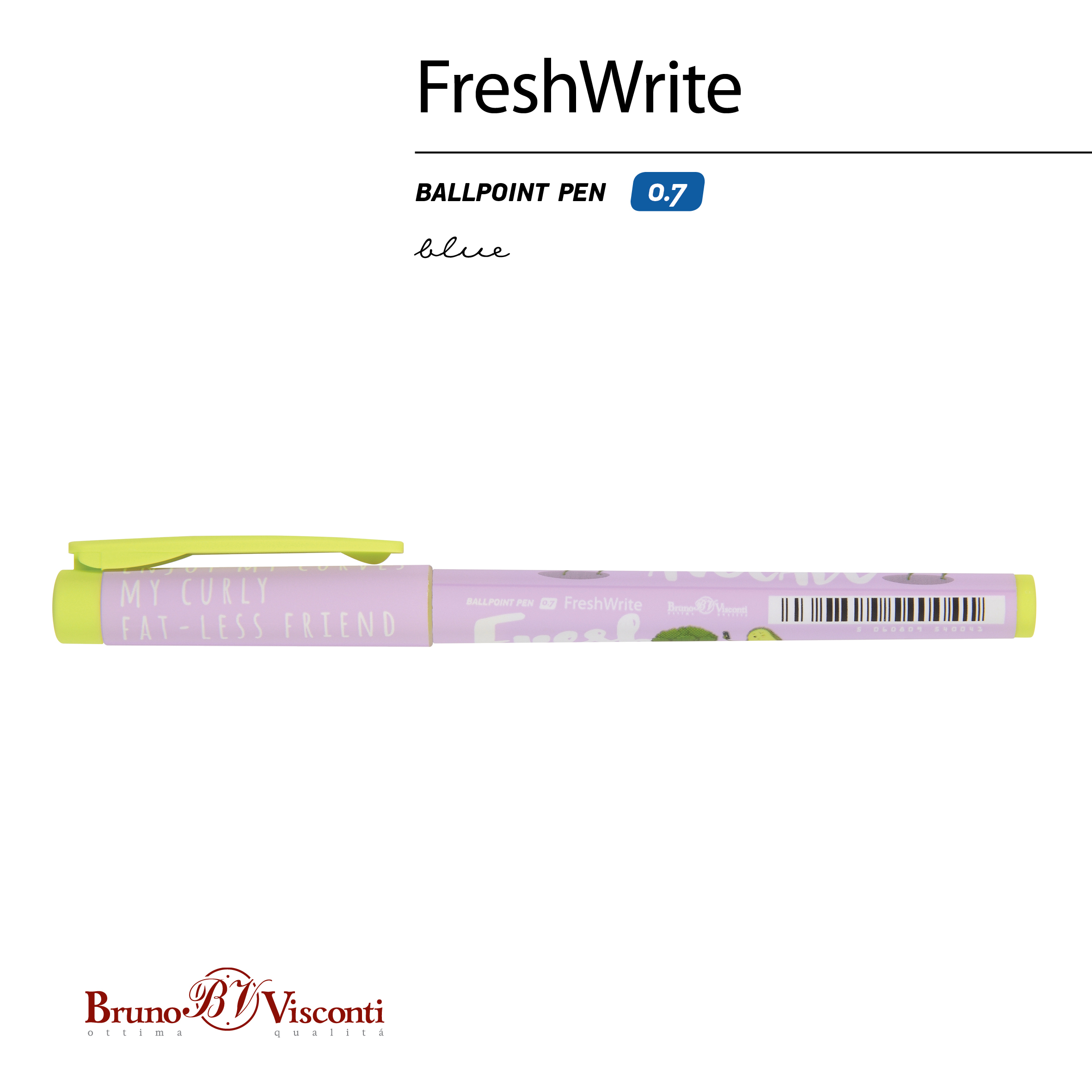 РУЧКА "FreshWrite. Авокадо. Селфи" ШАРИКОВАЯ 0.7 ММ, СИНЯЯ РУЧКА "FreshWrite. Авокадо. Селфи" ШАРИКОВАЯ 0.7 ММ, СИНЯЯ