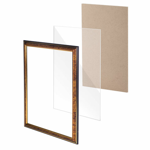 Рамка 21х30 см, пластик, багет 20 мм, BRAUBERG "HIT3", бронза с Рамка 21х30 см, пластик, багет 20 мм, BRAUBERG "HIT3", бронза с