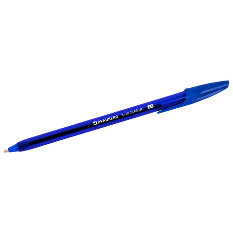 Ручка шариковая BRAUBERG X-30 CLASSIC, СИНЯЯ, мягкое письмо, пишущий узел 1 мм,