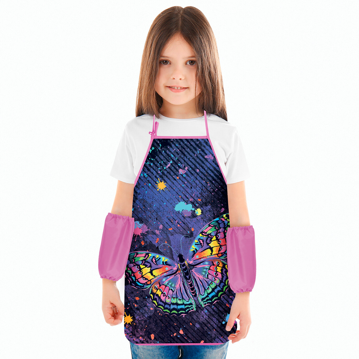 Фартук с нарукавниками ЮНЛАНДИЯ, 45х54 см, "Colorful butterfly",