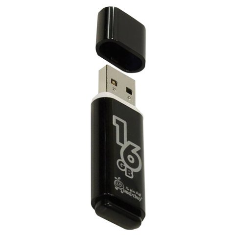 Флэш-диск 16 GB, SMARTBUY Glossy, USB 2.0, черный, SB16GBGS-K Флэш-диск 16 GB, SMARTBUY Glossy, USB 2.0, черный, SB16GBGS-K