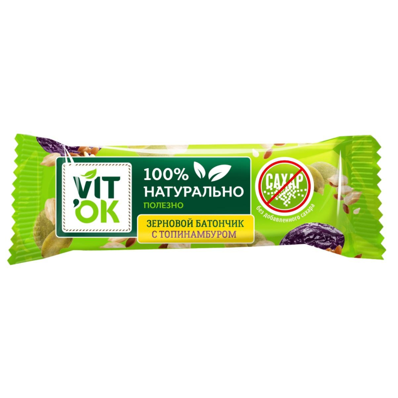Батончик - конфета неглазированная VITok с топинамбуром 36 шт/уп Батончик - конфета неглазированная VITok с топинамбуром 36 шт/уп