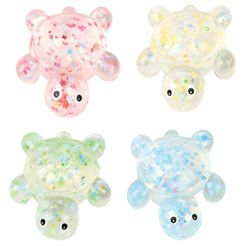 Игрушка-антистресс "ПРОЗРАЧНАЯ ЧЕРЕПАШКА", 8 см, ассорти 4 цвета,