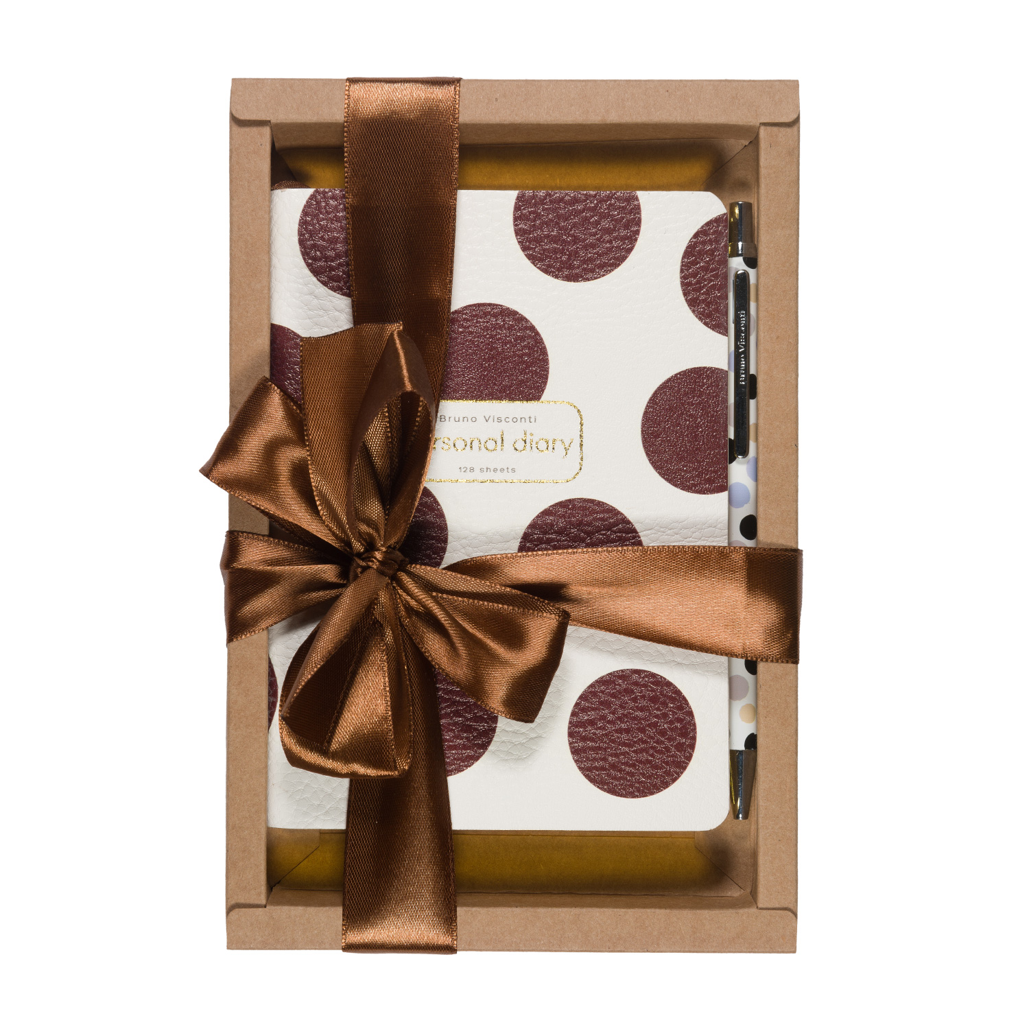 НАБОР ПОДАРОЧНЫЙ А6+ "КОРИЧНЕВЫЙ ГОРОШЕК" И МЕТАЛЛ. РУЧКА НАБОР ПОДАРОЧНЫЙ А6+ "КОРИЧНЕВЫЙ ГОРОШЕК" И МЕТАЛЛ. РУЧКА