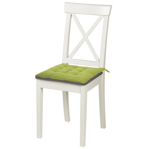 Подушка на стул "РОГОЖКА", 40x40 см, полиэстер, зеленая, PRIMILA