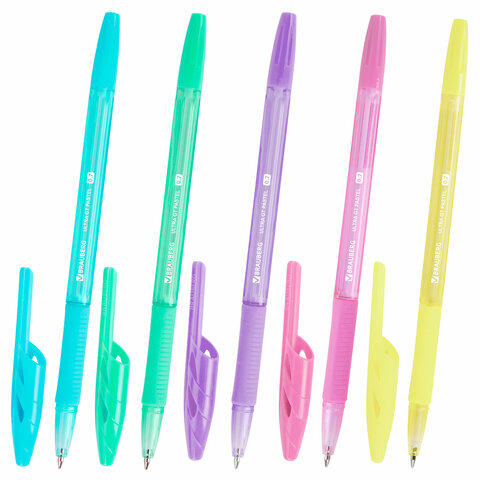 Ручка шариковая с грипом BRAUBERG "ULTRA GT PASTEL", СИНЯЯ, корпус