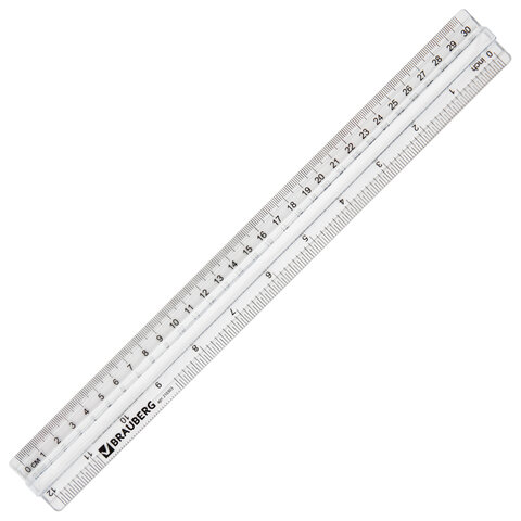 Линейка пластиковая 30 см, BRAUBERG, с держателем, прозрачная, европодвес, Линейка пластиковая 30 см, BRAUBERG, с держателем, прозрачная, европодвес,