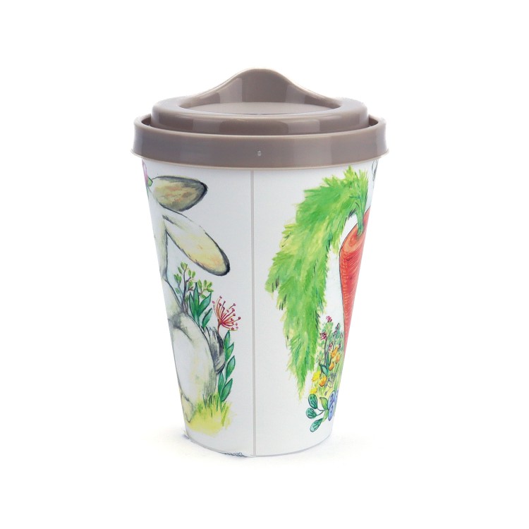 Стакан пластиковый c крышкой "Кроль-Вилль". Сладкая морковка, 420мл Стакан пластиковый c крышкой "Кроль-Вилль". Сладкая морковка, 420мл