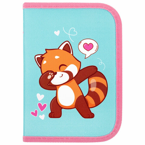 Пенал ПИФАГОР, 1 отделение, полиэстер, 19х13 см, "Red panda", 272283 Пенал ПИФАГОР, 1 отделение, полиэстер, 19х13 см, "Red panda", 272283