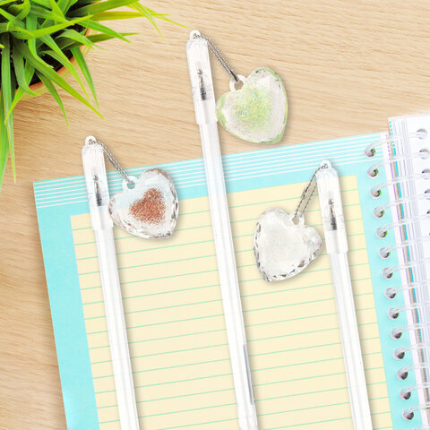 Ручка с подвеской шариковая ЮНЛАНДИЯ "Хрустальное сердце", детали Ручка с подвеской шариковая ЮНЛАНДИЯ "Хрустальное сердце", детали