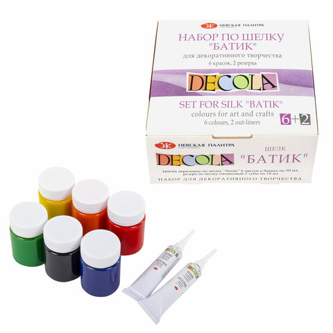 Краски по ткани акриловые "Декола" "Батик по шелку", НАБОР 6