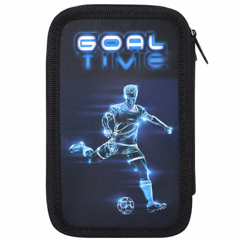 Пенал ПИФАГОР, 3 отделения, ламинированный картон, 19х11 см, "Goal", Пенал ПИФАГОР, 3 отделения, ламинированный картон, 19х11 см, "Goal",