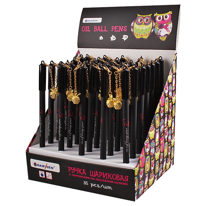 Ручка шариковая синяя на масляной основе "Darvish" с брелоком