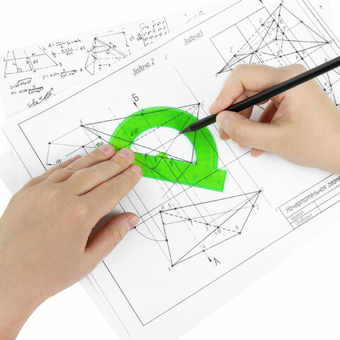 Транспортир пластик 10 см, 180 градусов, BRAUBERG, прозрачный, неоновый, Транспортир пластик 10 см, 180 градусов, BRAUBERG, прозрачный, неоновый,