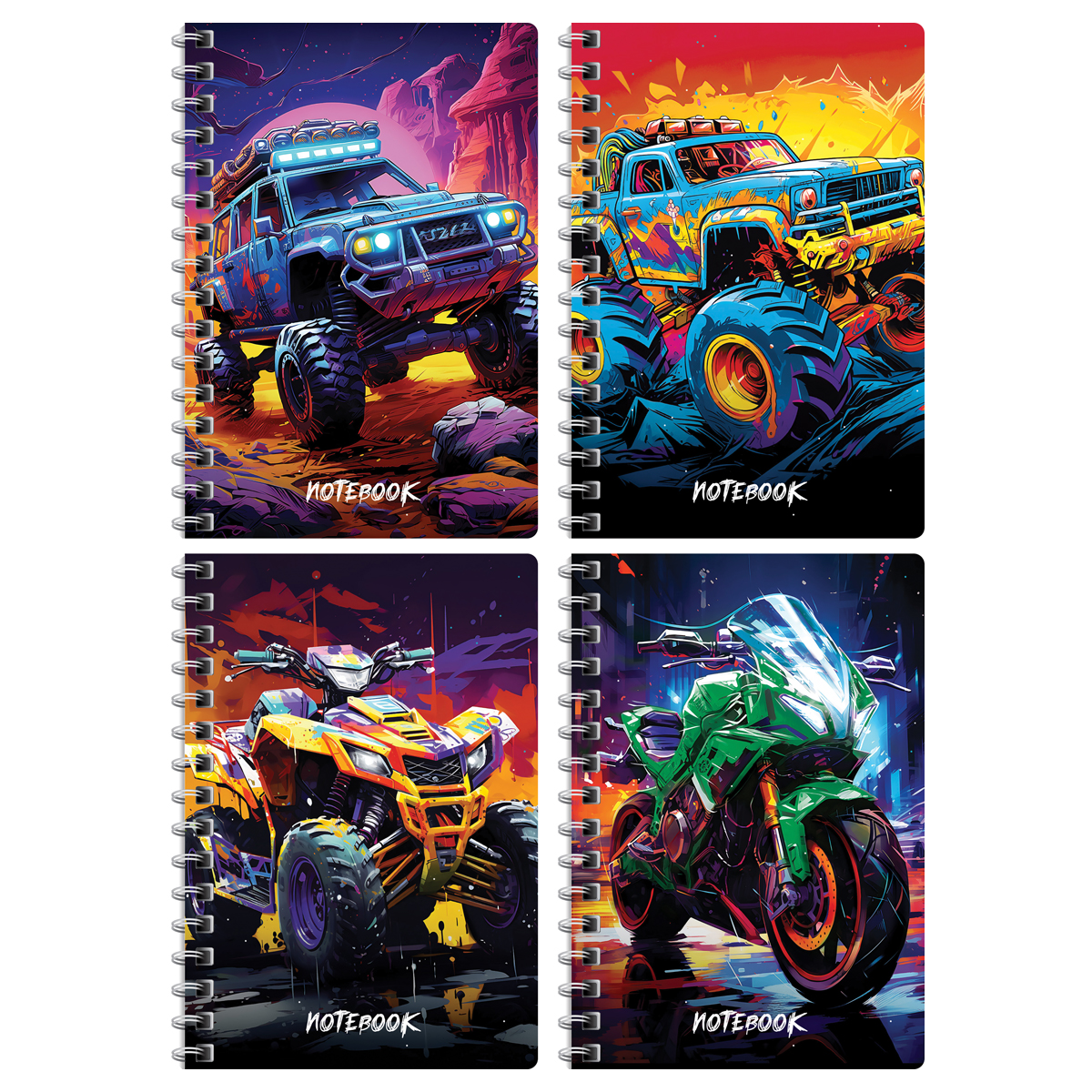 Записная книжка А6, 80л. на гребне BG "Bright cars" Записная книжка А6, 80л. на гребне BG "Bright cars"