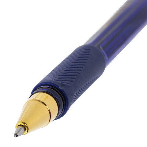 Ручка шариковая BRAUBERG BP-GT GLD BLUE, СИНЯЯ, корпус тонированный, пишущий