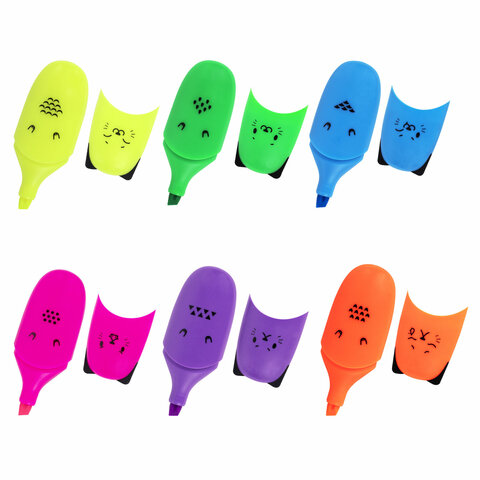 Набор текстовыделителей мини 6 ЦВЕТОВ BRAUBERG KIDS "CUTE CATS NEON", Набор текстовыделителей мини 6 ЦВЕТОВ BRAUBERG KIDS "CUTE CATS NEON",