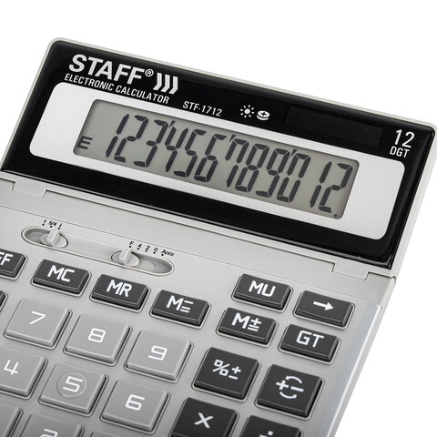 Калькулятор настольный металлический STAFF STF-1712 (200х152 мм), 12 разрядов, Калькулятор настольный металлический STAFF STF-1712 (200х152 мм), 12 разрядов,