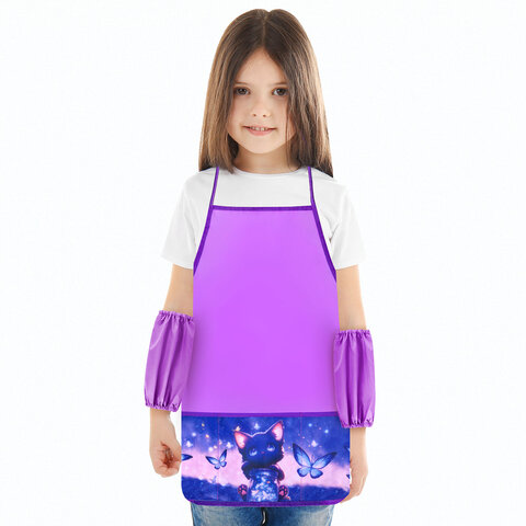 Фартук с нарукавниками для уроков труда BRAUBERG, 3 кармана, 46x54 см,