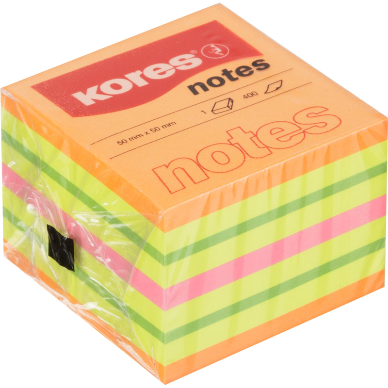 Стикеры Kores CUBO 50x50мм, смешан. неон. цв (оранжевый, желтый, зеленый, Стикеры Kores CUBO 50x50мм, смешан. неон. цв (оранжевый, желтый, зеленый,