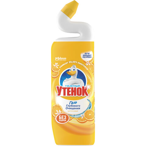 Средство для уборки туалета 900 мл ТУАЛЕТНЫЙ УТЕНОК "Цитрусовый", Средство для уборки туалета 900 мл ТУАЛЕТНЫЙ УТЕНОК "Цитрусовый",