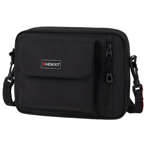 Сумка на плечо HEIKKI ATOM (ХЕЙКИ) два кармана, черная, 17х22х6 см, 272633 Сумка на плечо HEIKKI ATOM (ХЕЙКИ) два кармана, черная, 17х22х6 см, 272633