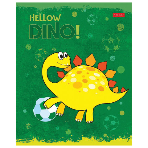 Тетрадь 12 л. HATBER клетка, обложка картон, тиснение, "Hello Dino" (5 Тетрадь 12 л. HATBER клетка, обложка картон, тиснение, "Hello Dino" (5