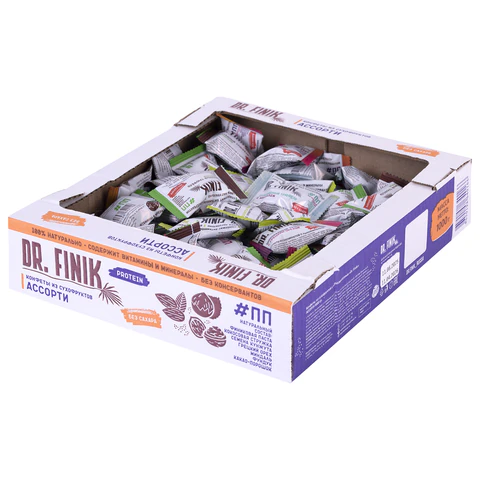 Конфеты финиковые DR.FINIK ассорти (фундук, миндаль, грецкий орех, кунжут), без Конфеты финиковые DR.FINIK ассорти (фундук, миндаль, грецкий орех, кунжут), без