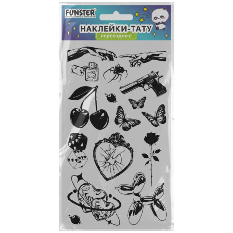 Наклейки-тату переводные "Разные", 20,5х10 см, ассорти 12 видов,