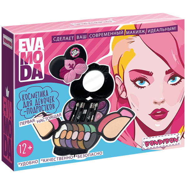 Набор детской декоративной косметики Bondibon Eva Moda, BOX 16,5х12,5х4,5 см. Набор детской декоративной косметики Bondibon Eva Moda, BOX 16,5х12,5х4,5 см.