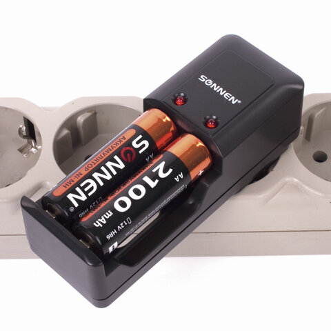 Батарейки аккумуляторные Ni-Mh пальчиковые КОМПЛЕКТ 2 шт., АА (HR6) 2100 mAh,