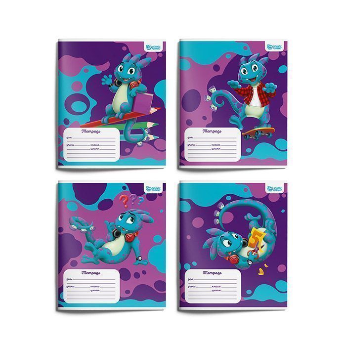 Тетрадь Schoolformat 12 л. лин. SMART DINO мел. карт. ВД-лак Тетрадь Schoolformat 12 л. лин. SMART DINO мел. карт. ВД-лак
