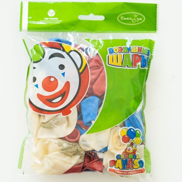 Набор шаров ассорти, рисунок, Россия, 25 штук, 12"/30см