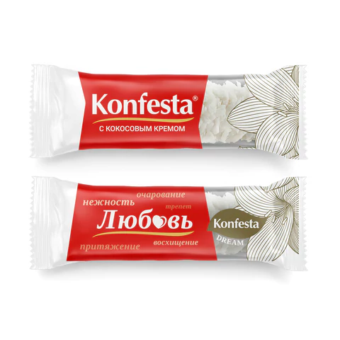 Конфеты KONFESTA со сливочно-кокосовым кремом, вафельные, 150 г Конфеты KONFESTA со сливочно-кокосовым кремом, вафельные, 150 г