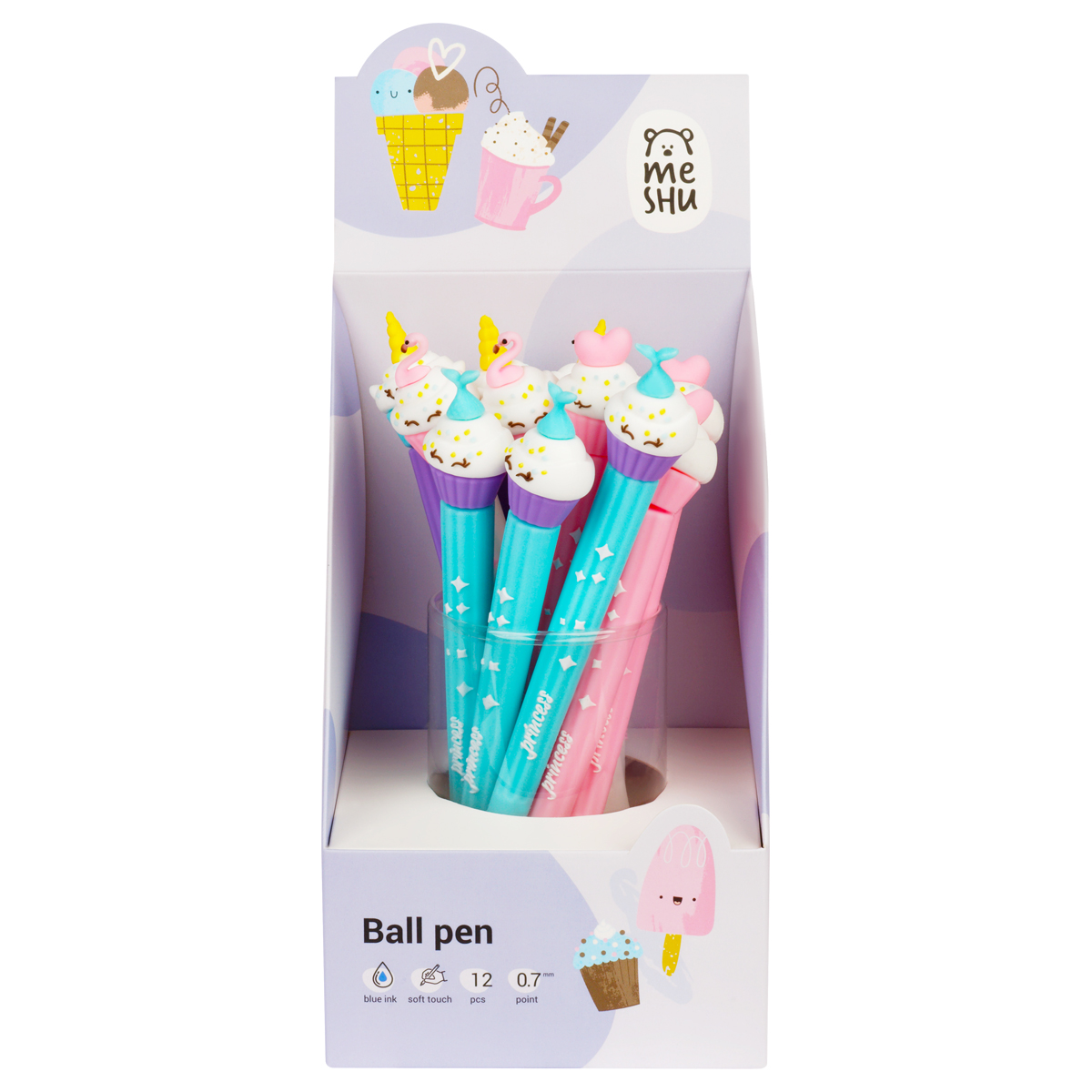 Ручка шариковая MESHU "Big Princess Cake", синяя, 0,7мм, корпус Ручка шариковая MESHU "Big Princess Cake", синяя, 0,7мм, корпус