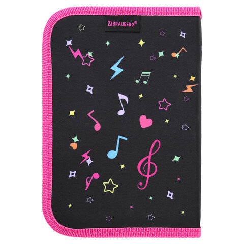 Пенал BRAUBERG с наполнением, 1 отделение, 1 откидная планка, 24 предмета, 21х14