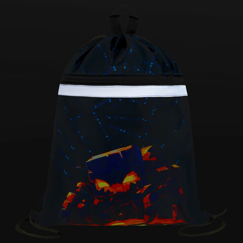 Мешок для обуви BRAUBERG, с петлей, светоотражающая полоса, 2 отделения, 46х36 Мешок для обуви BRAUBERG, с петлей, светоотражающая полоса, 2 отделения, 46х36