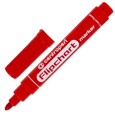 Маркеры для флипчарта CENTROPEN НАБОР 4 шт., НЕПРОПИТЫВАЮЩИЕ, АССОРТИ, круглый