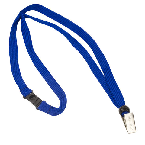 Лента для бейджей, 45 см, с безопасным сцеплением, с клипом, СИНЯЯ, BRAUBERG, Лента для бейджей, 45 см, с безопасным сцеплением, с клипом, СИНЯЯ, BRAUBERG,