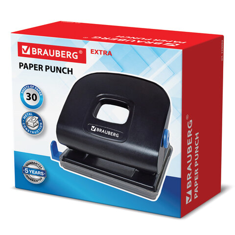 Дырокол металлический BRAUBERG "Super", до 30 листов, черный, 229092 Дырокол металлический BRAUBERG "Super", до 30 листов, черный, 229092