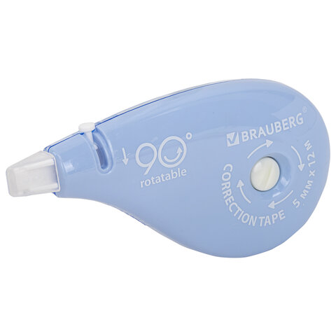 Корректирующая лента BRAUBERG PASTEL 5 мм х 12 м, вращающийся наконечник 90°, Корректирующая лента BRAUBERG PASTEL 5 мм х 12 м, вращающийся наконечник 90°,