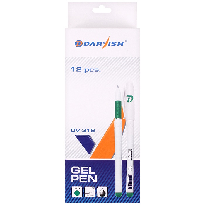 Ручка гелевая зелёная "Darvish" корпус белый Ручка гелевая зелёная "Darvish" корпус белый