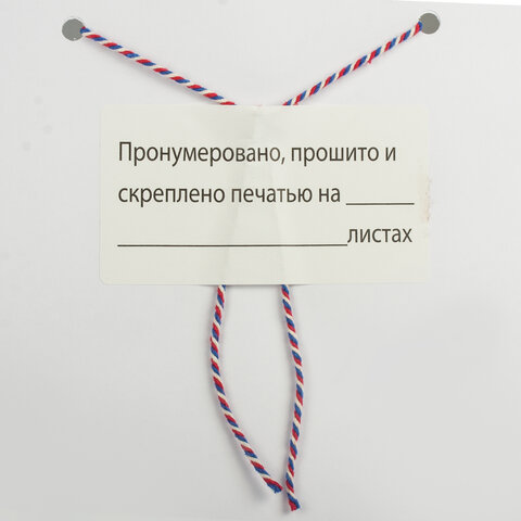 Этикетка самоклеящаяся "Пронумеровано, прошито и скреплено", 74х40мм,