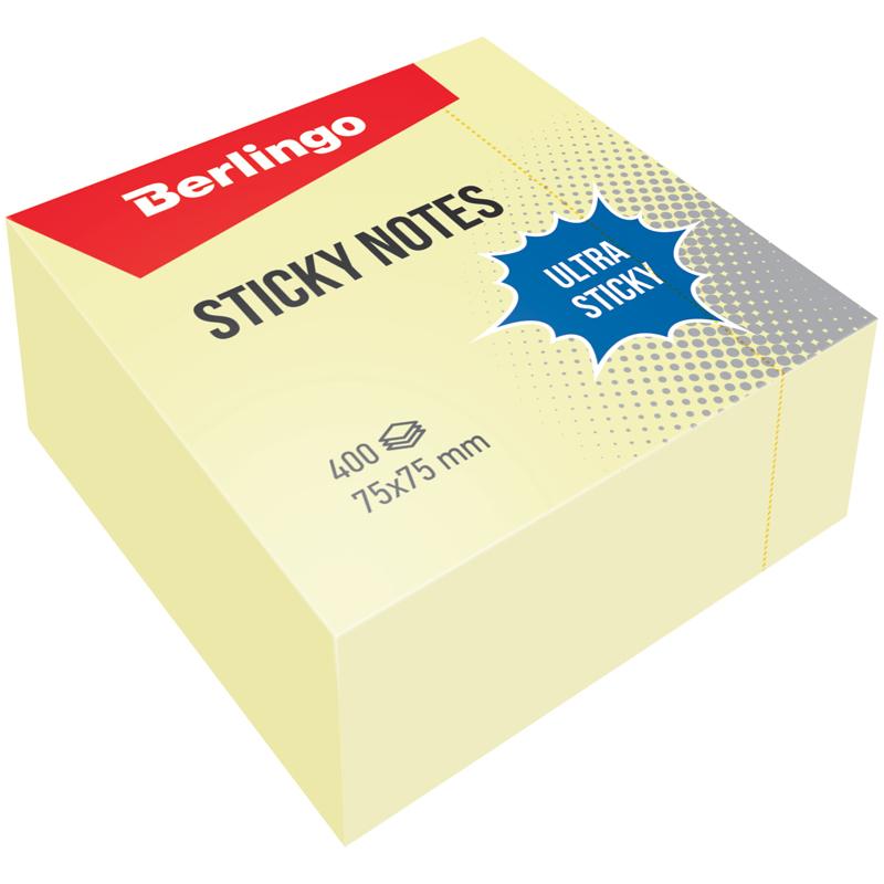 Самоклеящийся блок Berlingo "Ultra Sticky", 75*75мм, 400л, пастель, Самоклеящийся блок Berlingo "Ultra Sticky", 75*75мм, 400л, пастель,