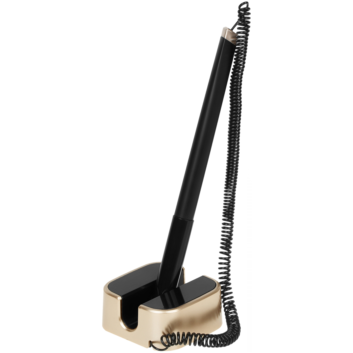 Ручка шариковая настольная OfficeSpace синяя, 0,7мм, черный корпус, золотистая Ручка шариковая настольная OfficeSpace синяя, 0,7мм, черный корпус, золотистая